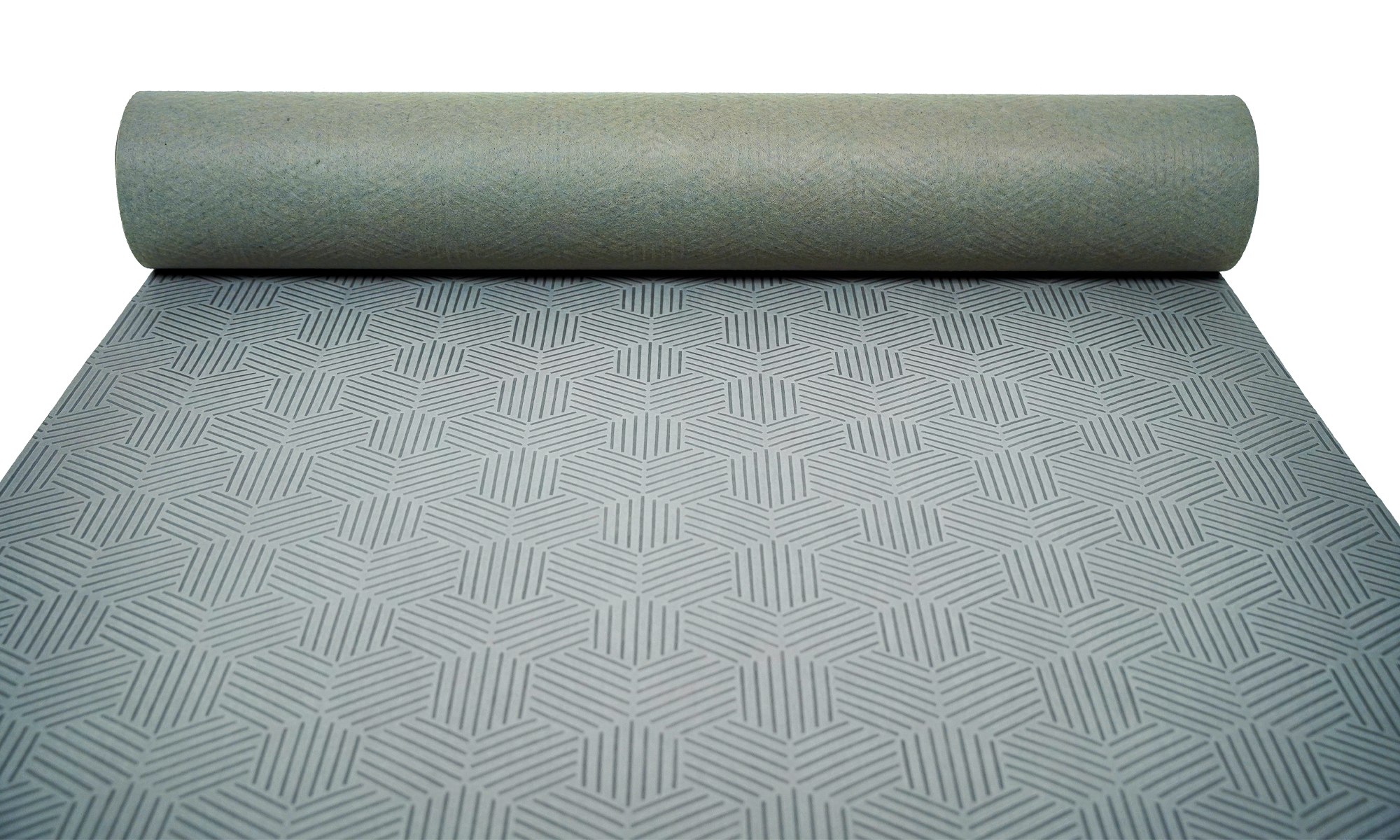 Close-up of Gator Guard Glufelt floor protection roll — padded, textured protective surface